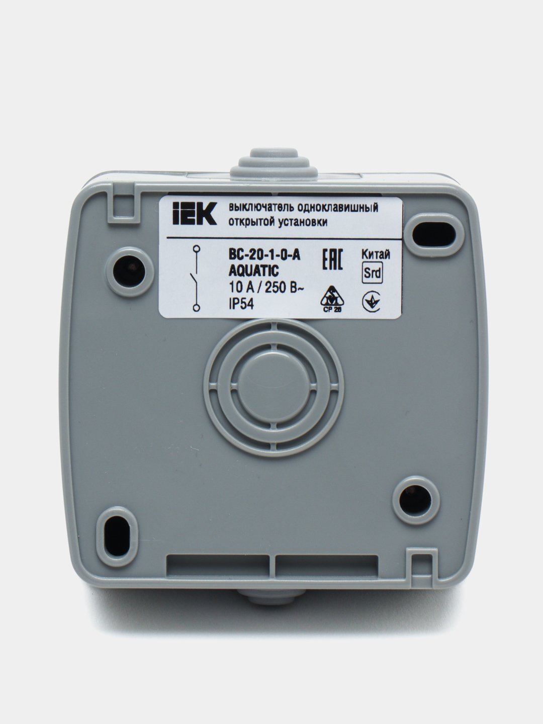 Выключатель одноклавишный, для открытой установки 10А IP54 AQUATIC IEK ...