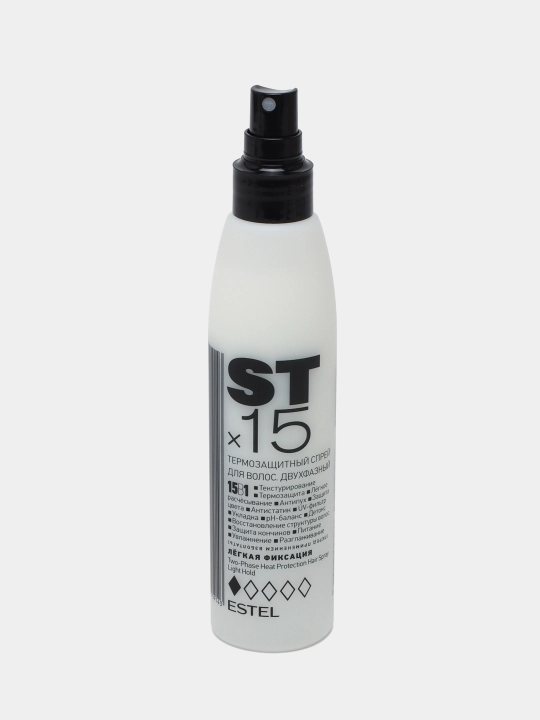 Ikki fazali, termal himoya ega, yengil tutqichli soch spreyi ESTEL STx15, 15tasi 1da,200ml