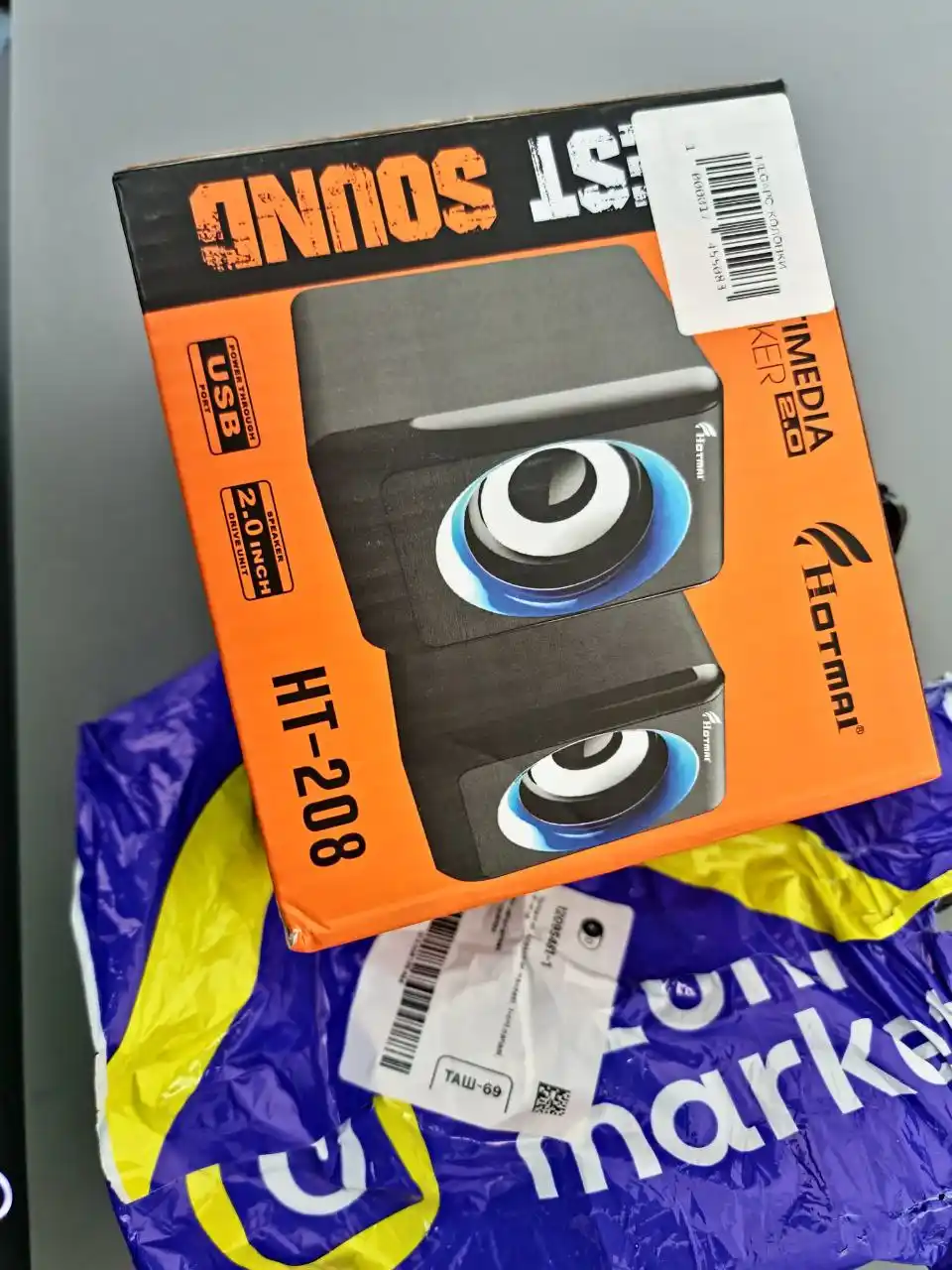 Колонки Mini USB для компьютера, ноутбука, DVD плеера, система 2.0, питание от USB