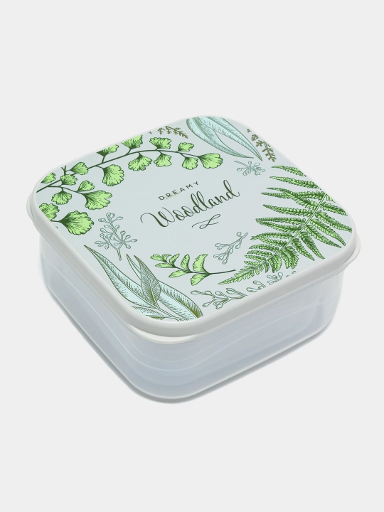 Комплект контейнеров для продуктов, с крышками, с декором, 3, 4, 5, 6 шт