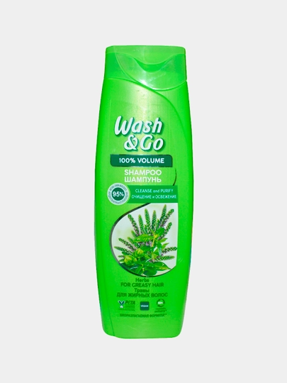 Шампунь для волос Wash & Go, экстракт лечебных трав для жирных волос, 180 мл - 