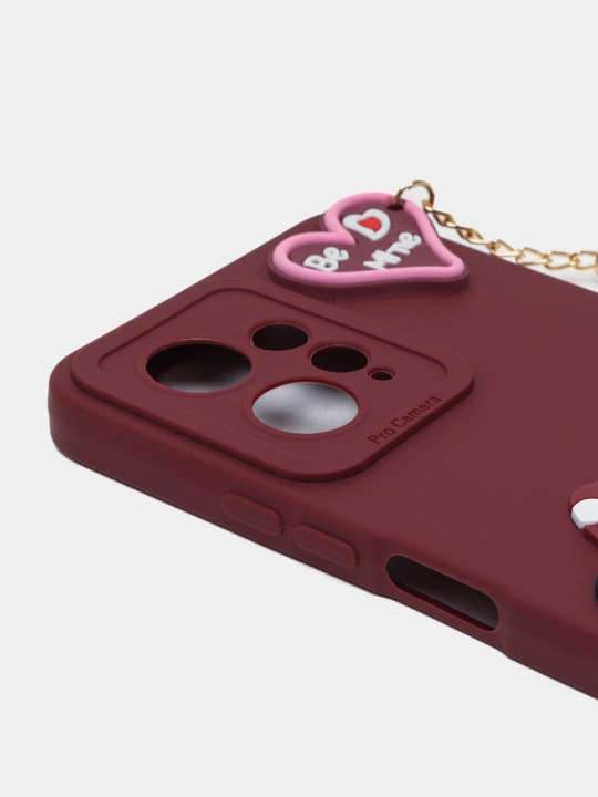 Redmi note 12 4G uchun g'ilof, оrqasida zamonaviy 3D naqsh bilan ayiq va mikki sichqoncha
