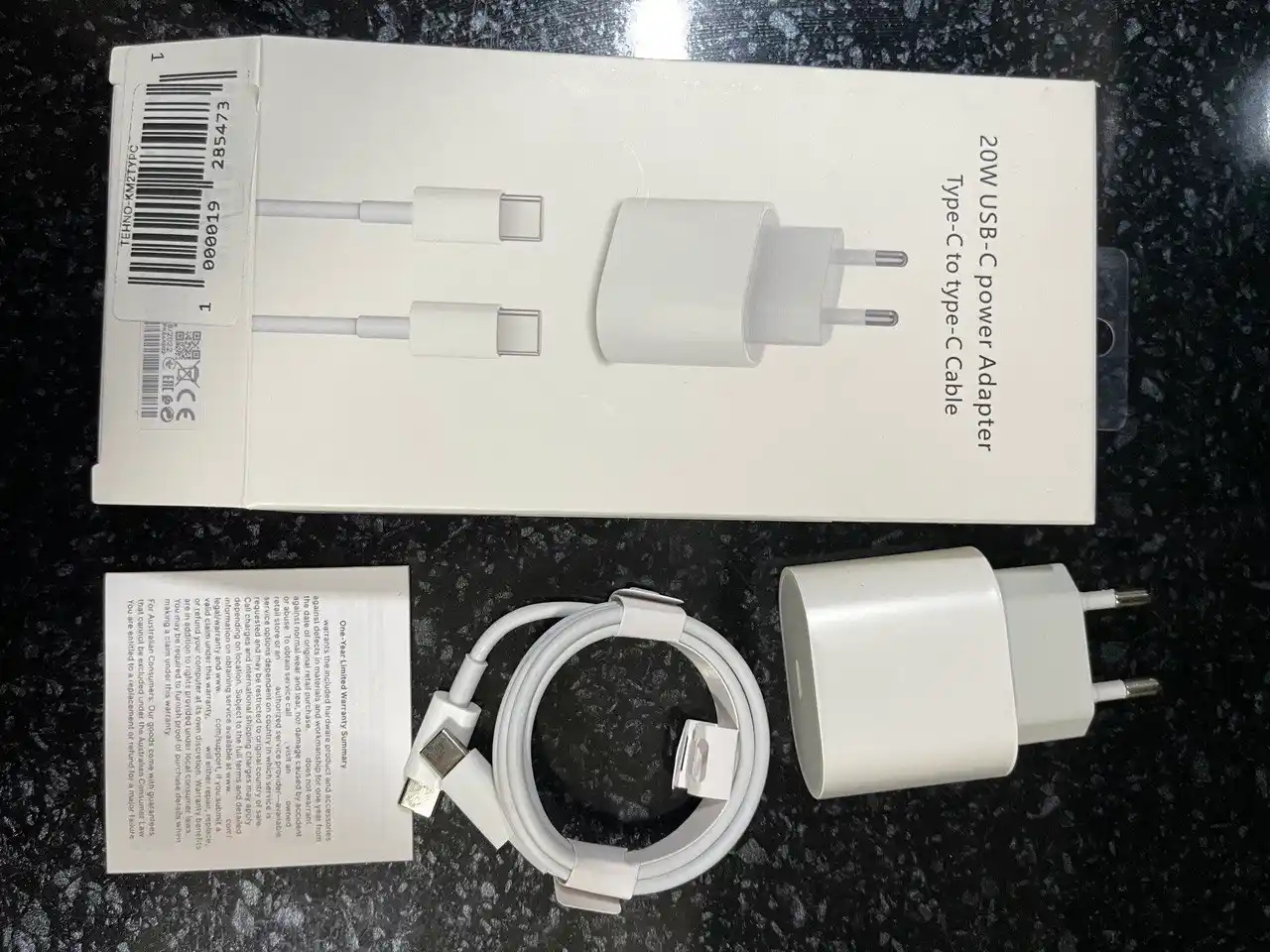 Зарядка для iPhone и Android, зарядное устройство, блок 20W, кабель Type-C Type-C