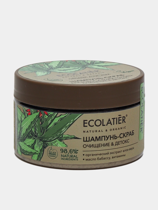ECL GREEN soch va bosh terisi shampunli skrab ORGANIC COCONUT seriyasi, 300 g