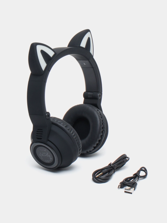 Bolalar uchun simsiz quloqchinlar Cat ear BT 5.0 qora