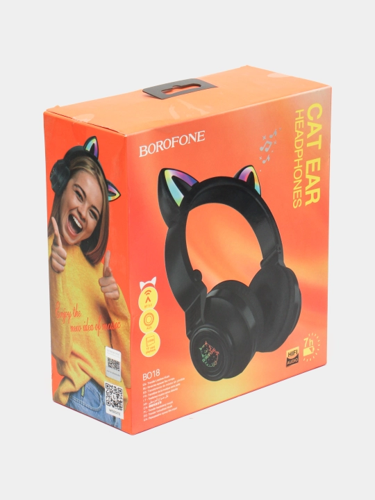 Bolalar uchun simsiz quloqchinlar Cat ear BT 5.0 qora