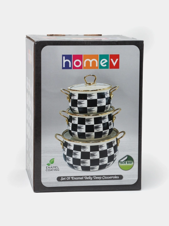 Набор кастрюль Homev NIKEL 030116, 3 предмета, 10.2 л