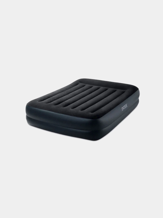 Inflatable bed 152 * 203 * 42 sm with headrest, built-in 220V, up to 272 kg