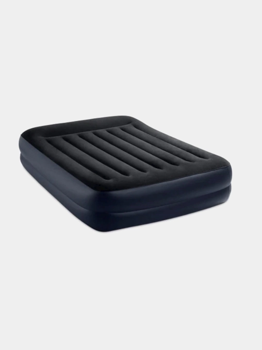 Inflatable bed 152 * 203 * 42 sm with headrest, built-in 220V, up to 272 kg - 