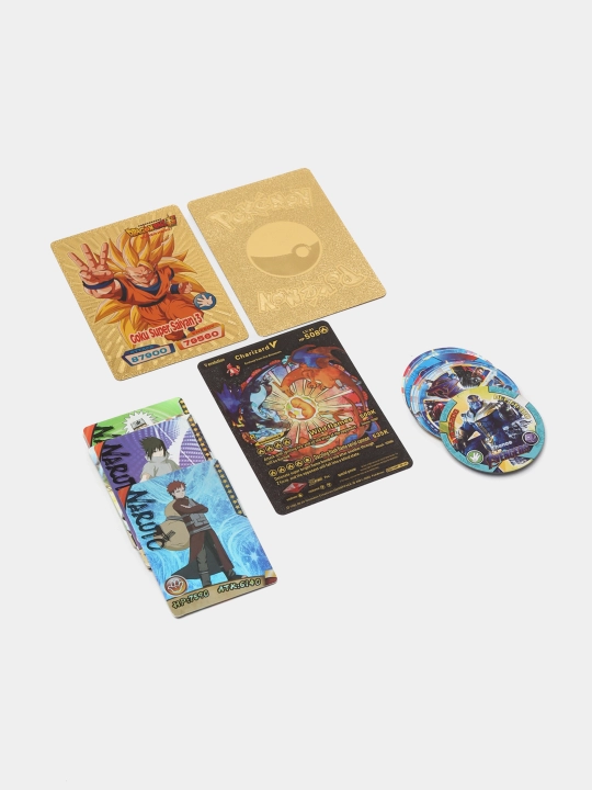 Подарочный набор для игры "Монополия", планшет и коллекционные карточки "Pokemon" и "Naruto"
