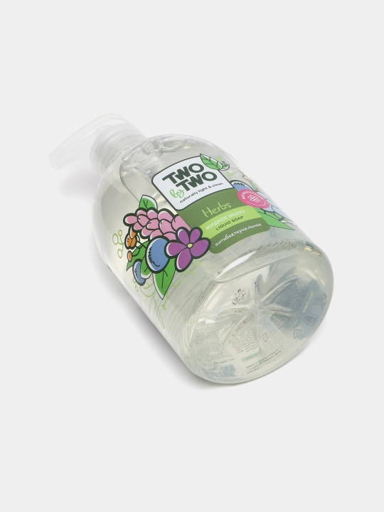 Suyuq sovun qo'l uchun, antibakterial, o'tlar tabiiy ekstrakti bilan, Two by Two, 500 ml