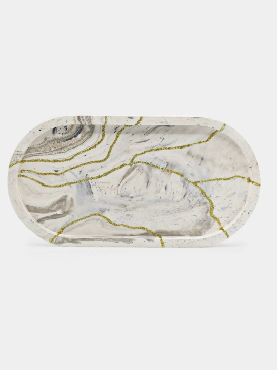 Interyer tagkursi Oval, zargarlik buyumlari va aksessuarlar uchun, 18 * 10 sm