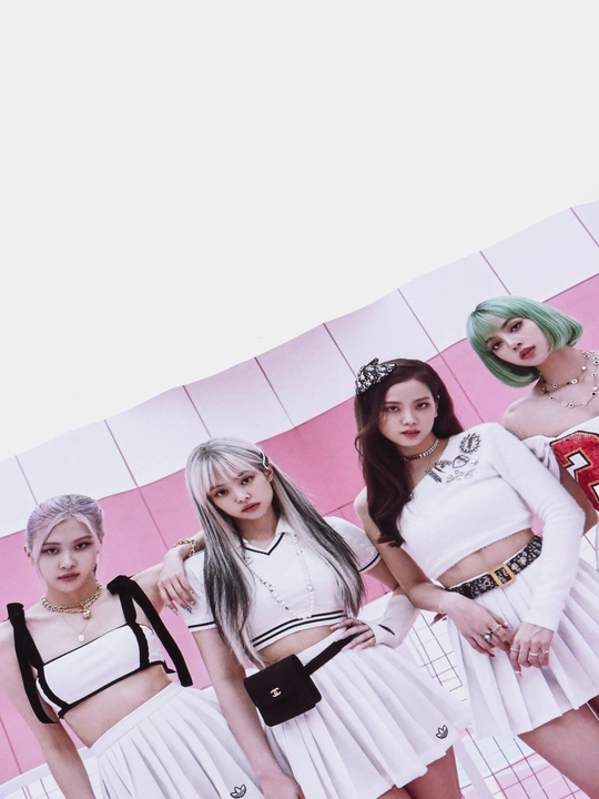 Pop guruhi bilan plakat Black pink, musiqiy guruh Black pink, A3