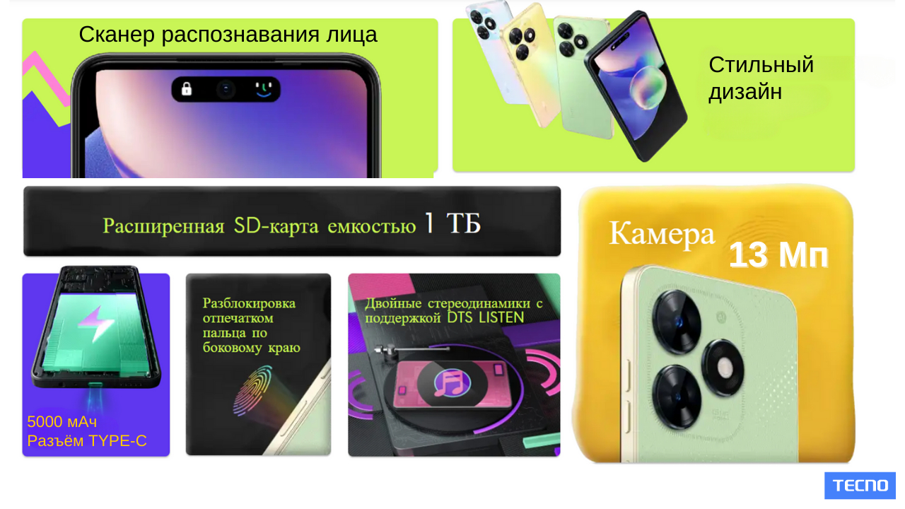 Смартфон Tecno Spark Go 2024 4/128GB, стереодинамики DTS, 2Nano-SIM, NFC  купить по низким ценам в интернет-магазине Uzum (858228)