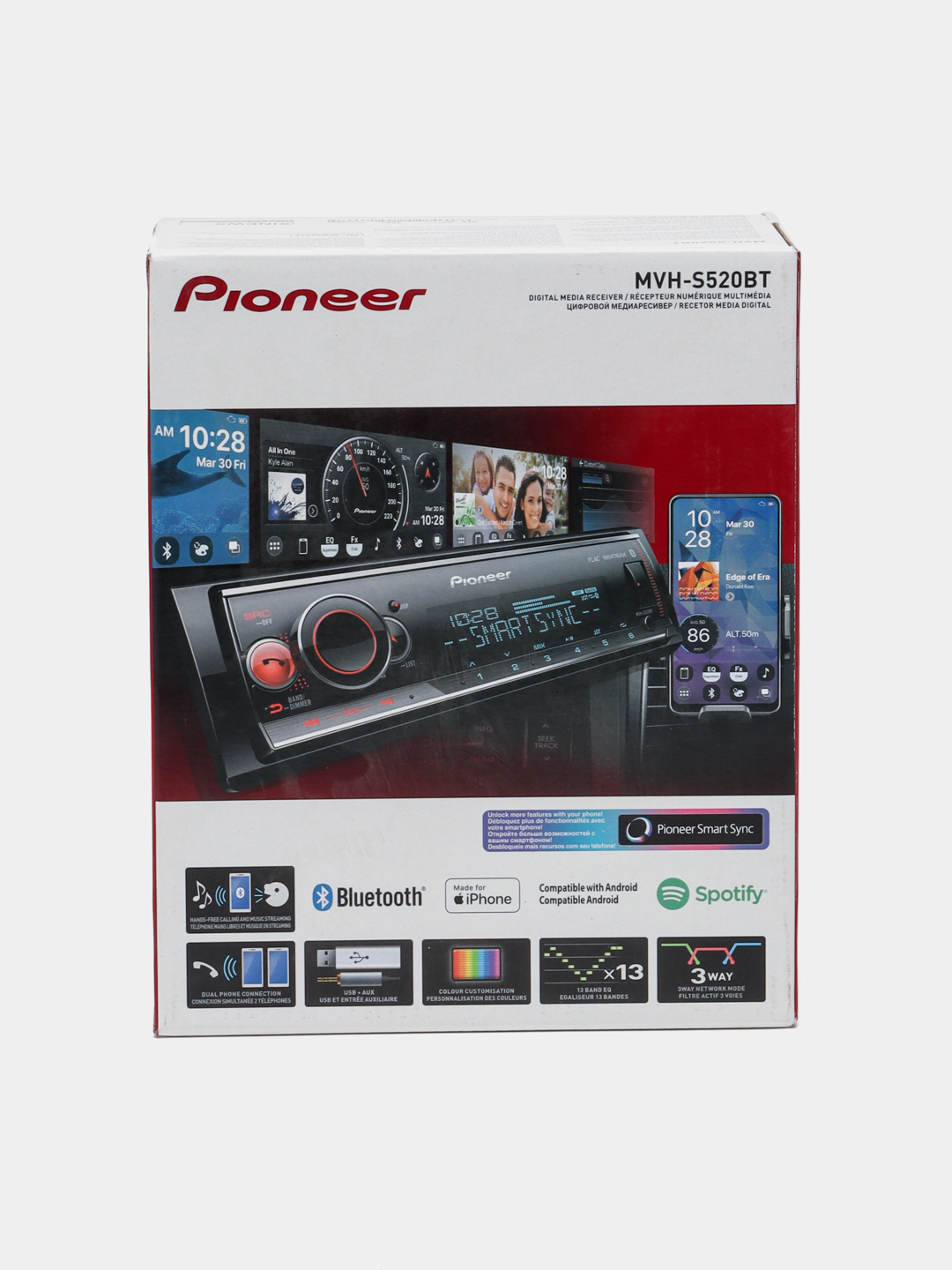 Автомагнитола Pioneer MVH-S520BT, с технологией Bluetooth