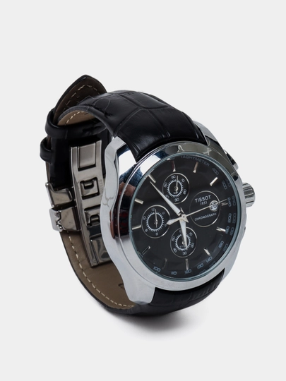Мужские часы Tissot Day-Date, на ремешке из эко кожи, в подарочной упаковке — WATCH11-130W011-ЧЕРН