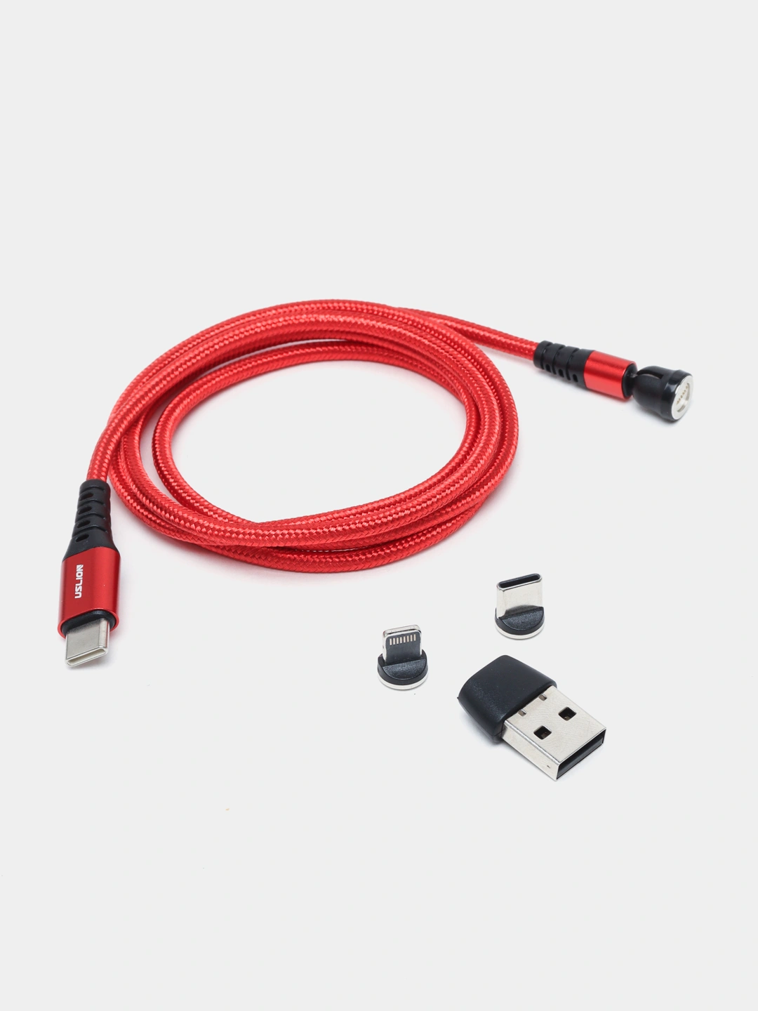 Магнитный зарядный кабель Type-C + 3 разъема Type-C, Lighthing, USB ...
