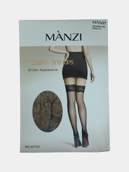 MANZI kapron paypoqlari, krujeva rezinkali va silikonli