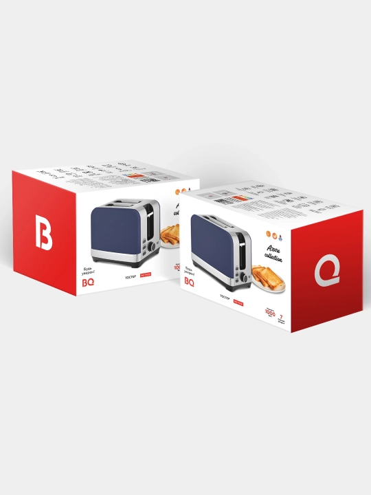 Тостер BQ T1000,с подогревом и разморозкой, для бутербродов и сэндвичей, мощность, 1000 Вт