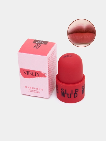 Matli lab bo'yoq Lips Wud VIBELY, doimiy, 6 ta rang - 
