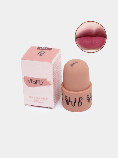 Matli lab bo'yoq Lips Wud VIBELY, doimiy, 6 ta rang - 