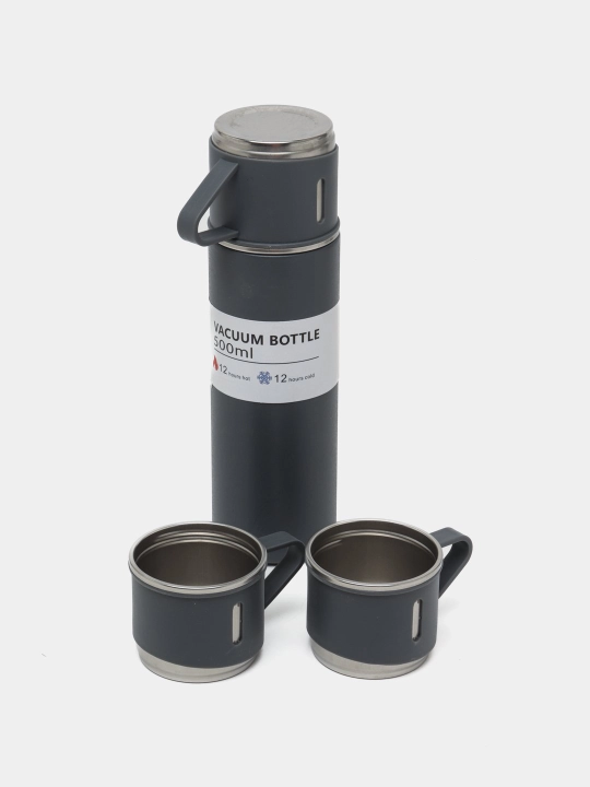 Termos, 3 stakan va sovg'a to'plami, 500 ml