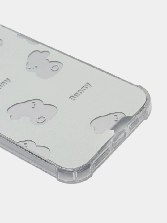 Зеркальный чехол для iPhone 15 Pro Max. 14 Pro, 13 Pro Max, с изображением кролика