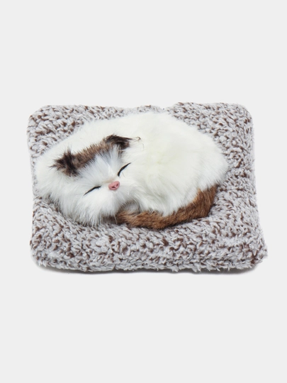Сувенирная игрушка "Спящий котенок", для машины и дома — SHOPUZA-CAT-БЕЛЫЙ