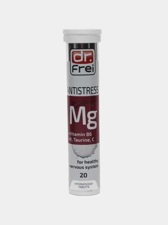 Витамины от стресса Dr. Frei Antistress, Магний Б6, таурин, витамин С и К, шипучки 20 шт