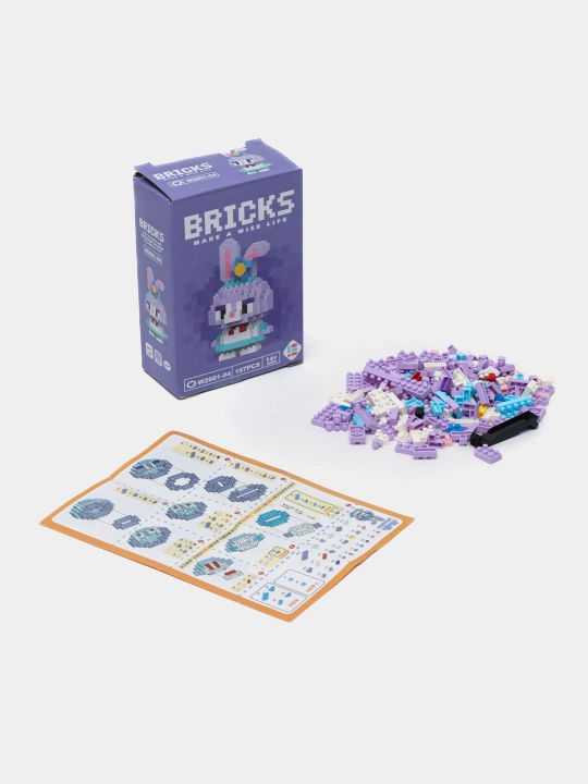 3D blokli konstruktor, mini lego, bolalar va kattalar uchun jumboq, haykalchalar