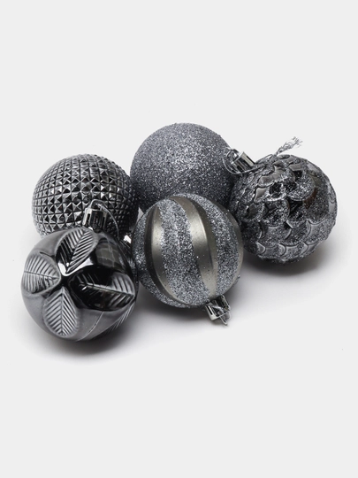 Набор новогодних игрушек, 12 штук — 4HOMTOY-2670579-СЕРЫЙ