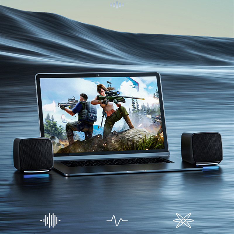 Колонки мини с RGB подсветкой, для компьютеров, смартфонов и ноутбуков ...
