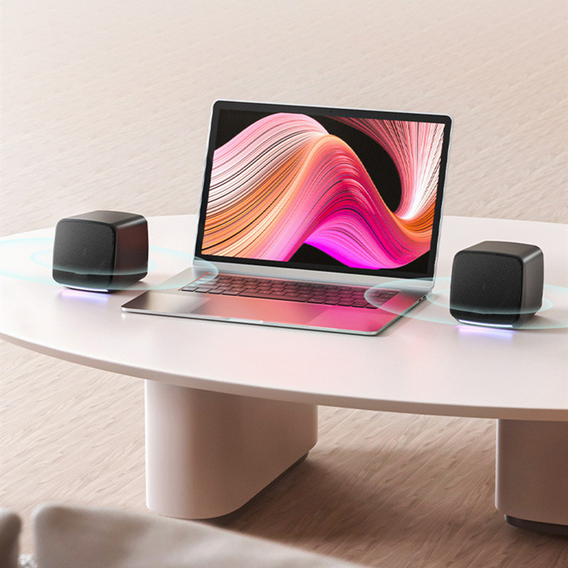 Колонки мини с RGB подсветкой, для компьютеров, смартфонов и ноутбуков ...