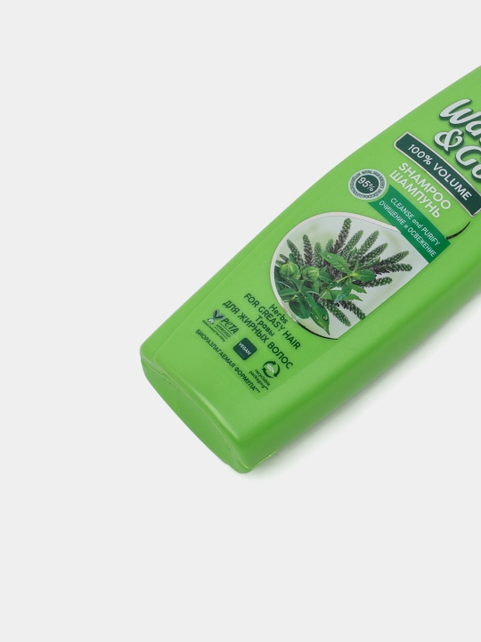 Шампунь для волос Wash & Go, экстракт лечебных трав для жирных волос, 180 мл