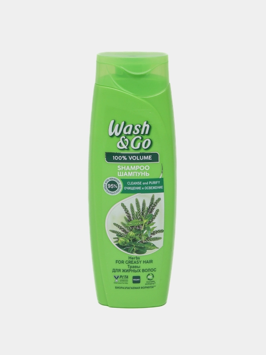 Шампунь Wash & Go экстракт лечебных трав для жирных волос, 360 мл