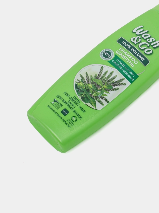 Шампунь Wash & Go экстракт лечебных трав для жирных волос, 360 мл