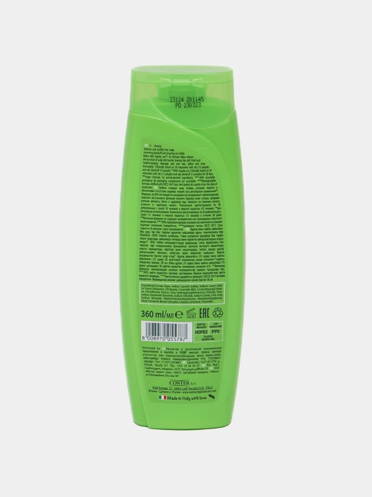 Soch uchun shampun Wash&Go, qazg'oq bilan kurashish uchun tozalash va parvarish, 360 ml