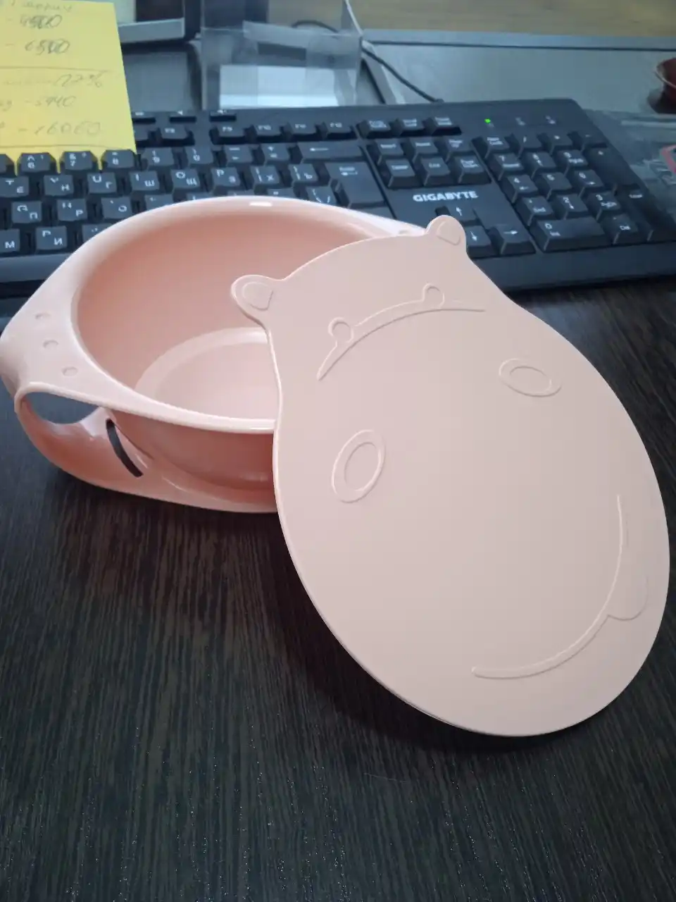 Детская тарелка с крышкой, Lalababy Play with Me Hello, Hippo!