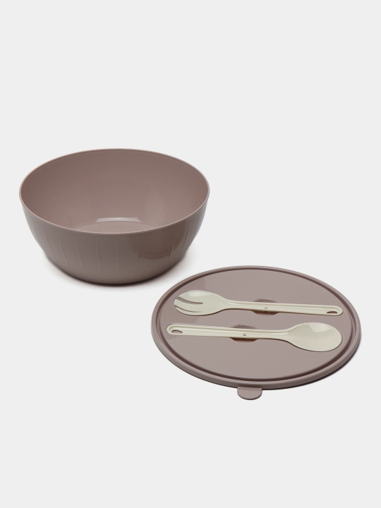 Plastik idish salat uchun, qoshiq, vilkasi bilan, Sugar&Spice, 5 litr
