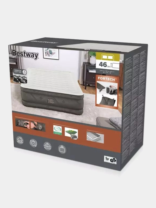 Надувная кровать Bestway 69050, двуспальная, со встроенным насосом, 203 * 152 * 46 см