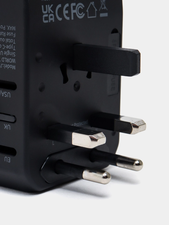 Переходник для всех розеток, для путешествий, 3xUSB и 2xType-C, PD, US, EU, UK