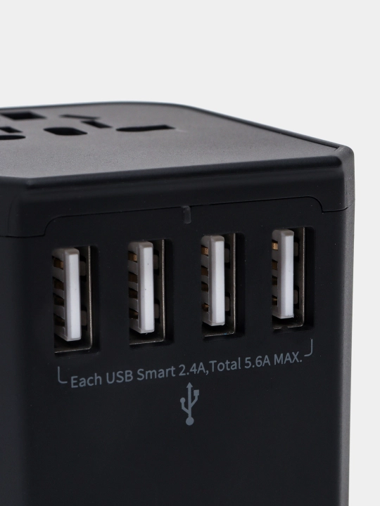 Переходник для всех розеток, для путешествий, 3xUSB и 2xType-C, PD, US, EU, UK