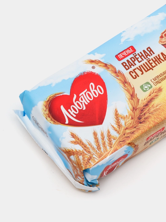 Печенье сахарное Любятово, с варёной сгущёнкой, 220 г