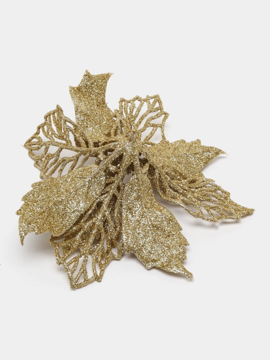 Archa daraxti bezaklari, Poinsettia ochiq ish, 15 sm