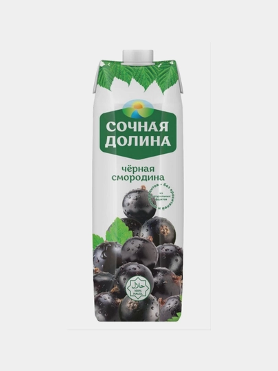 Сок Сочная Долина Черная смородина, 1 л — НЕКТАР-ЧЕРНОСД