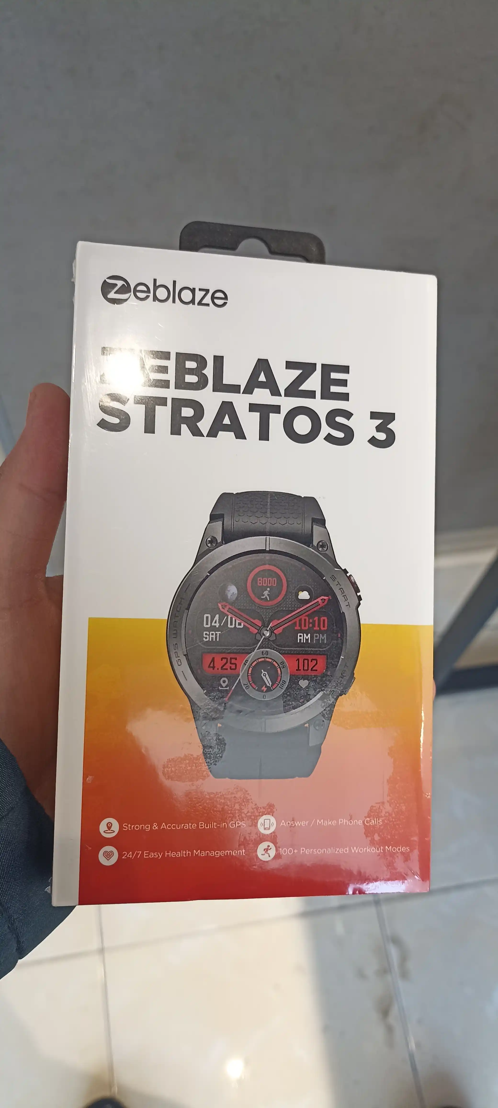 Smart watch Zeblaze Stratos 3 AMOLED 466x466, GPS, Bluetooth qo'ng'iroq, IP68, puls SpO2