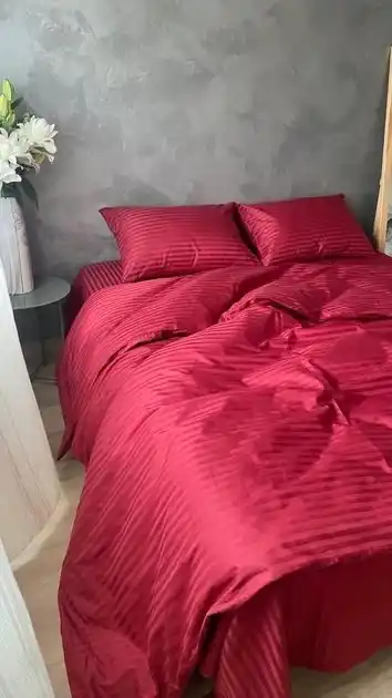 Постельное белье 1 спальное страйп сатин Ali Home для взрослых и детей