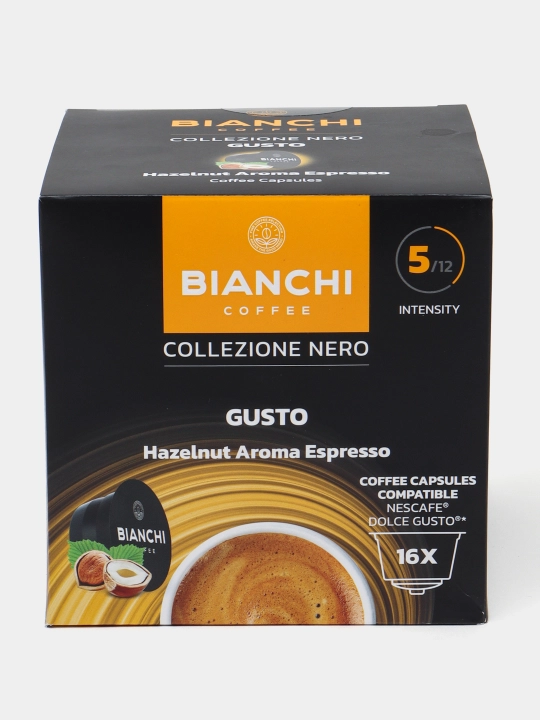 Qahva kapsulasi "Bianchi Gusto Hazelnut Aroma Espresso" 16 kapsula