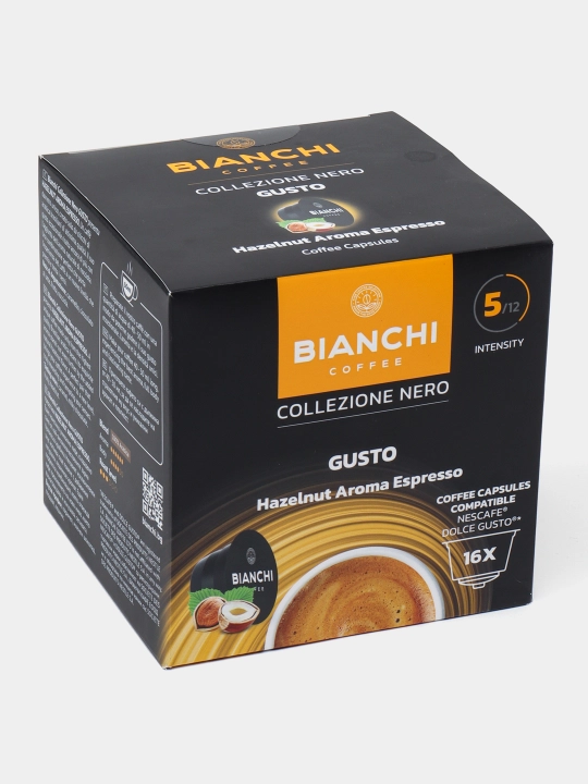 Qahva kapsulasi "Bianchi Gusto Hazelnut Aroma Espresso" 16 kapsula