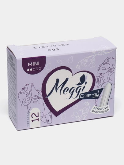 Tamponlar Meggi Energy Mini, 2 tomchi, 12 dona